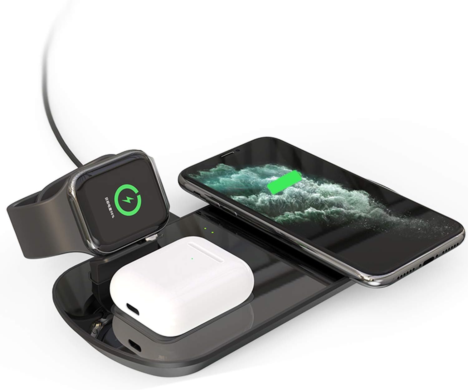 无线充电器,2020 版 huoto 3 合 1 快速无线充电站兼容 apple watch 1